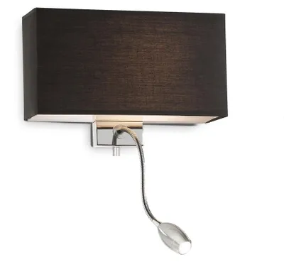 Produktbild von Ideal Lux HOTEL AP2, Oberfläche, Rechteck, 2 Glühbirne(n), IP20, Schwarz, Chrom