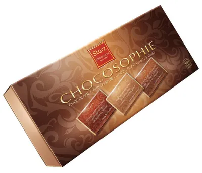 Produktbild von Chocosophie Geschenkpackung 215 g / 24 Edelvollmilch Schokoladen Täfelchen / Chocolade & Philosophie
