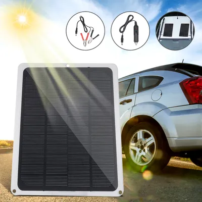 Zdjęcie produktu dla Panel słoneczny DC12V 10W ze złączem USB Ładowarka samochodowa do akumulatora 12V Przenośne akcesorium do biwakowania na świeżym powietrzu Wędkarstwo Wspinaczka