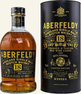 Produktbild von Aberfeldy 18 Years Old Red Wine Casks BOLGHERI 43% Vol. 0,7l in Geschenkbox