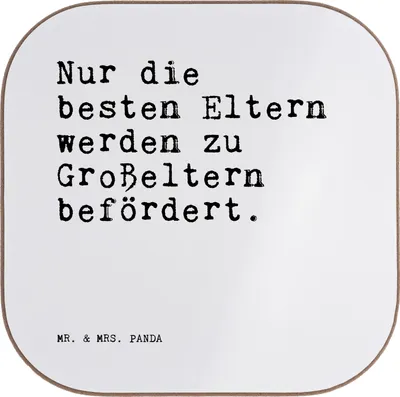 Produktbild von Mr. & Mrs. Panda Untersetzer für Gläser Nur die besten Eltern... - Weiß - Geschenk, Oma Opa, Sprüche, stolz, Tassen, Tischuntersetzer, gläseruntersetzer, Großeltern