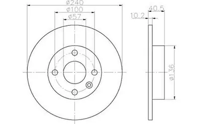 Produktbild von 2 Textar Bremsscheiben 240mm hinten für Opel Corsa C Tigra