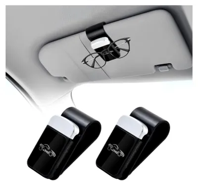 Produktbild von 2 Stück Brillenhalter für die Sonnenblende im Auto, Universeller Halter für Sonnenbrillen, Zubehör für das Auto, Kartenclip
