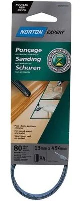 Image de Bande Lime Norton 13x454 G80 Bleue Ponçage Puissant Et Durable Sur Métaux Et Bois. - Norton