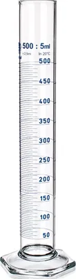 Immagine prodotto di cilindro dosatore 500ml con base 6hr.e beccuccio in vetro SIMAX