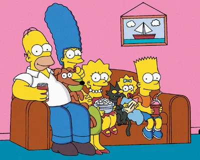 Obrázok produktu pre Zuty - Maľovanie podľa čísel - SIMPSONOVCI NA GAUČI, 40x50 cm, bez rámu a bez vypnutia plátna