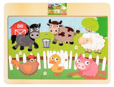 Produktbild von Holzpuzzle „Haustiere“, 24 Teile