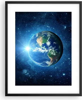 Produktbild von Gerahmtes Poster - Schwarzer Rahmen - Erde Universum Sterne Galaxie - 40x50 cm - Wand Bild - Wanddeko - Wandbilder - Wandposter - Bilderrahmen - Bilder - Kunstdruck - Wandbild - P2BPA40x50-2943