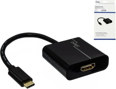 Produktbild von DINIC Adapter, USB-C-Stecker auf HDMI-Buchse, 4K, 60 Hz, Schwarz