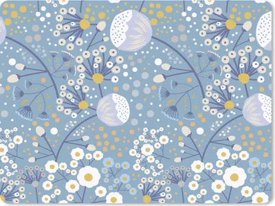 Produktbild von MuchoWow® Mauspad Mousepad Muster - Kamille - Blumen 23x19 cm - Mousepads - Maus Mat - Pad - Mausunterlage - Schreibtischunterlage - Mauspad