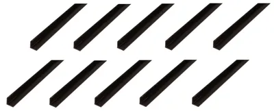 Zdjęcie produktu dla Alberts 10 x profil kątowy, PVC, czarny, 30 x 30 x 1 mm, długość 2 m