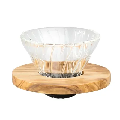 Obrázek produktu pro Skleněný odkapávač na kávu Hario V60 01 Olive Wood Dripper VDGR-01-OV