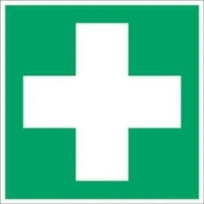 Immagine prodotto di Dreifke® Cartello di pronto soccorso secondo ASR A1.3 DIN ISO 7010 plastica 20x20cm bianco...