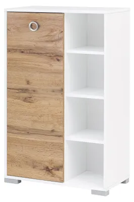Highboard, Eichen-Landhausstil/Kreideweiß, 65,3x33,1x105,2 cm