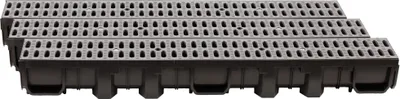 Produktbild von ScarMaxx 3m Entwässerungsrinne Bodenrinne A15 115 mm Stegrost Grau - 13x300x11,5cm