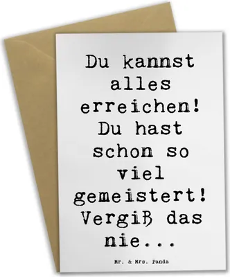 Produktbild von Mr. & Mrs. Panda Klappkarte Spruch Selbstvertrauen stärken - Weiß - Geschenk, Potenzial, glückwunschkarten, hochzeitskarten, Selbstliebe, einladungskarten, Gefühle, Zitat