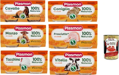 Produktbild von Plasmon Carne Testpaket 6x (2x80g) Mit italienischem Fleisch, 100% natürlich, ohne Stärken und Räume hinzugefügt + Italian Gourmet polpa 400g