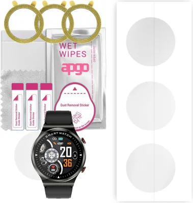 Produktbild von apgo 3 Stück Schutzfolie, klar, kompatibel mit Kumi GT5 Smartwatch, Hydrogel Displayschutzfolie mit Positionierhilfe, Displayfolie, robust und kratzfest
