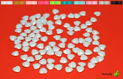 Produktbild von 100 Dekosteine HERZEN 1,2 cm, Farbe:weiß
