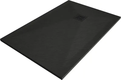 Immagine prodotto di Mexen Stone+ piatto doccia rettangolare in composito 130 x 70 cm, nero, copertura nera - 44707013-B