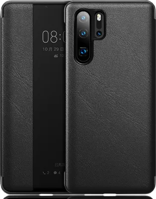 Image de Huawei P30 Pro Case, Slim Business Smart View Smart Wake up/Sleep Flip Cover Leather Protective Cover pour Huawei P30 Pro noir