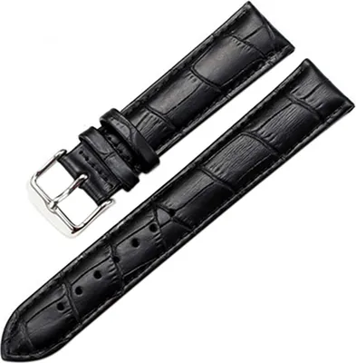 Produktbild von Damen Herren Uni Kunstleder Uhrenarmband Schnalle Band Schwarz Braun Weiß-Schwarz,20mm