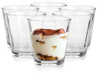 6 Eisbecher aus Glas, 230 ml, transparent, elegant, spülmaschinengeeignet