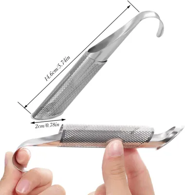 Image de Teesieb - Lot de 2 - Filtre à thé en acier inoxydable - Maille fine - Infuseur à thé avec crochet - Pour thé en vrac, herbes, épices et café - Argenté