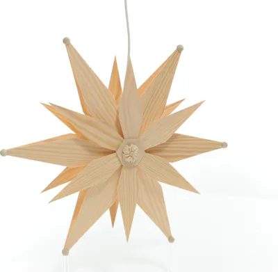 Produktbild von Fensterschmuck Kieferstern doppelt el. Beleuchtet Mitte mit Stern BxHxT=34x34x8cm NEU