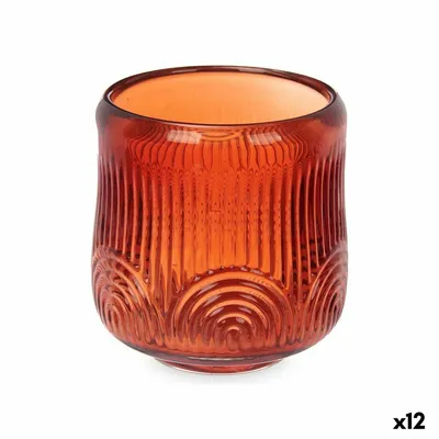 Produktbild von Gift Decor Kerzenständer aus orangefarbenem Kristall 9 x 9,5 x 9 cm (12 Stück)