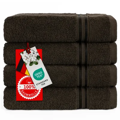 Produktbild von Hammetex Handtücher 4er Set 50x100 cm – 100% Baumwolle Frottier, , mit Aufhängeschlaufe