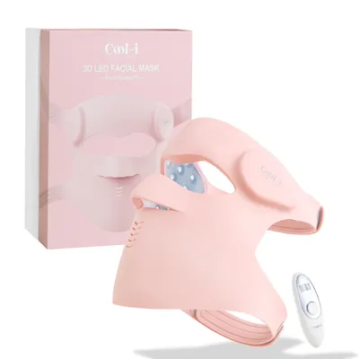 Produktbild von Cool-i® 3D LED Gesichtsmaske – 9 Lichtfarben, kabellos mit Fernbedienung, hautfreundliches Silikon, Lichttherapie für Anti-Aging, Akne & Hautpflege