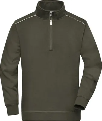 Produktbild von Workwear Half-Zip Sweat - SOLID - olive, Gr. 6XL