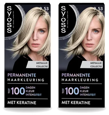 Imagen del producto de 2 tintes permanentes para el cabello SYOSS, tono 9-53 Silver Blush, pack de 2 unidades