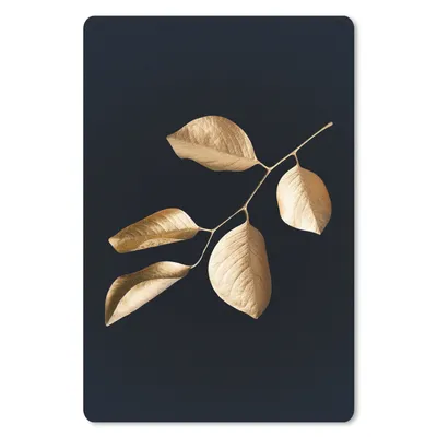 Produktbild von MuchoWow® Mauspad Mousepad Blätter - Zweig - Gold - Luxus 18x27 cm - Mousepads - Maus Mat - Pad - Mausunterlage