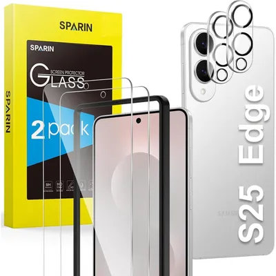 Productafbeelding van Beschermfolie voor het scherm en bescherming voor de camera, geschikt voor de Samsung Galaxy S25 Edge, 6,7 inch, 2+2 stuks