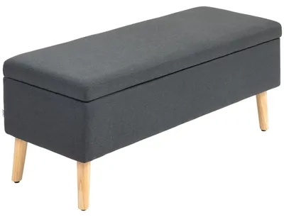 Produktbild von Polsterbank mit Stauraum, Bettbank, Kautschukholz, 110x39x45 cm, für Schlafzimmer