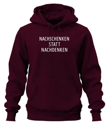 Immagine prodotto di Nachschenken statt Nachdenken Party Bier Geschenk Feier JGA Unisex Felpa con cappuccio, Borgogna, L
