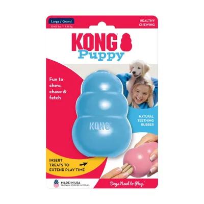 Produktbild von KONG KONG Welpenspielzeug - zufällige Farbe Rosa oder Blau - Gummi - 10 cm - L