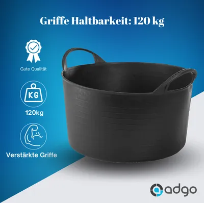 Produktbild von ADGO® Flexibler Eimer Stabiler Behälter Schwarz Eimer 14L