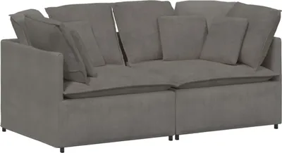 Produktbild von vidaXL Modulares Sofa mit Kissen Cordstoff Hellgrau