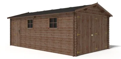 Immagine prodotto di Garage in legno - 21m2 - 3.5x6m - impregnata - 28mm - colore: marrone