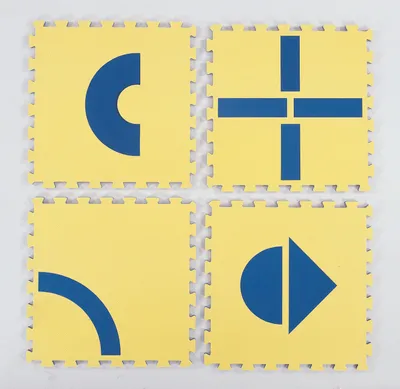 Produktbild von Weplay KM1802 Legematten, gelb/blau, 12-teilig (1 Set)