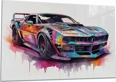 Produktbild von Wallario Herdabdeckplatte aus Glas, Größe 80 x 52 cm 1-teilig, Motiv Buntes Straßenbiest