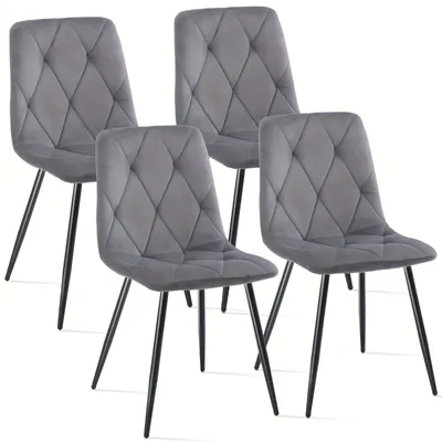 Productafbeelding van Eetkamerstoel - Stoel - Kuipstoel - Keukenstoel - Woonkamerstoel - Set Van 4 - Bekleding