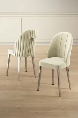 Produktbild von Skye Decor, Mara - Cream, Chrome, Stuhlset (6-teilig), Creme, Rahmen: 100 % METALL, 45 x 91 x 42 cm