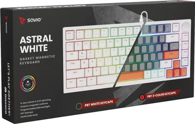 Immagine prodotto di Savio ASTRAL WHITE JADE 3 COLORI, 75%, con cavo, USB, QWERTY