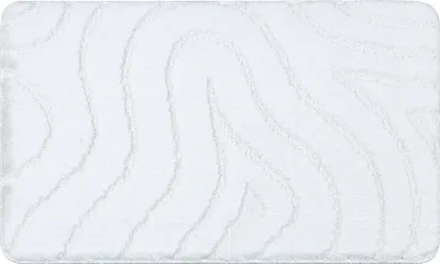 Produktbild von Badteppich SUPREME WAVES, Wellen, rutschfest, weich – weiß Weiß 50x80 cm