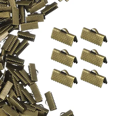 200 Stück Bandklemmen 16 mm, Crimpzubehör für DIY-Schmuck, Bronze