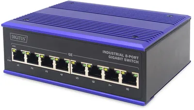 Immagine prodotto di DIGITUS Switch Ind. 8-Port Gigabit Unmanaged blau